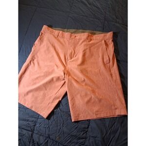 Burnside Mens Hybrid Shorts Coral Pink Heathered Quick Dry Casual Size 40